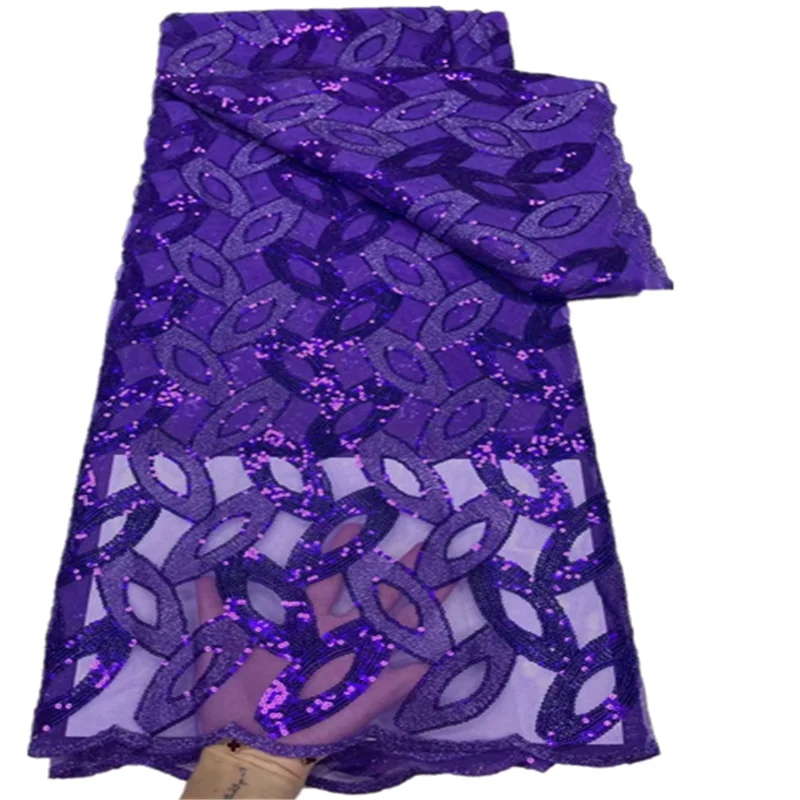 Hot Sell royal blue Africa Sequins Lace Fabric Top Quailty African Embroidery Net For Woman FYU78 | Дом и сад