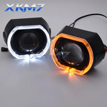 Automotive Lenses Angel Eyes Running Lights For Cars 2.5/3.0 inch Bi-xenon Projector Square Turn Signal Halo Headlight Accessory
