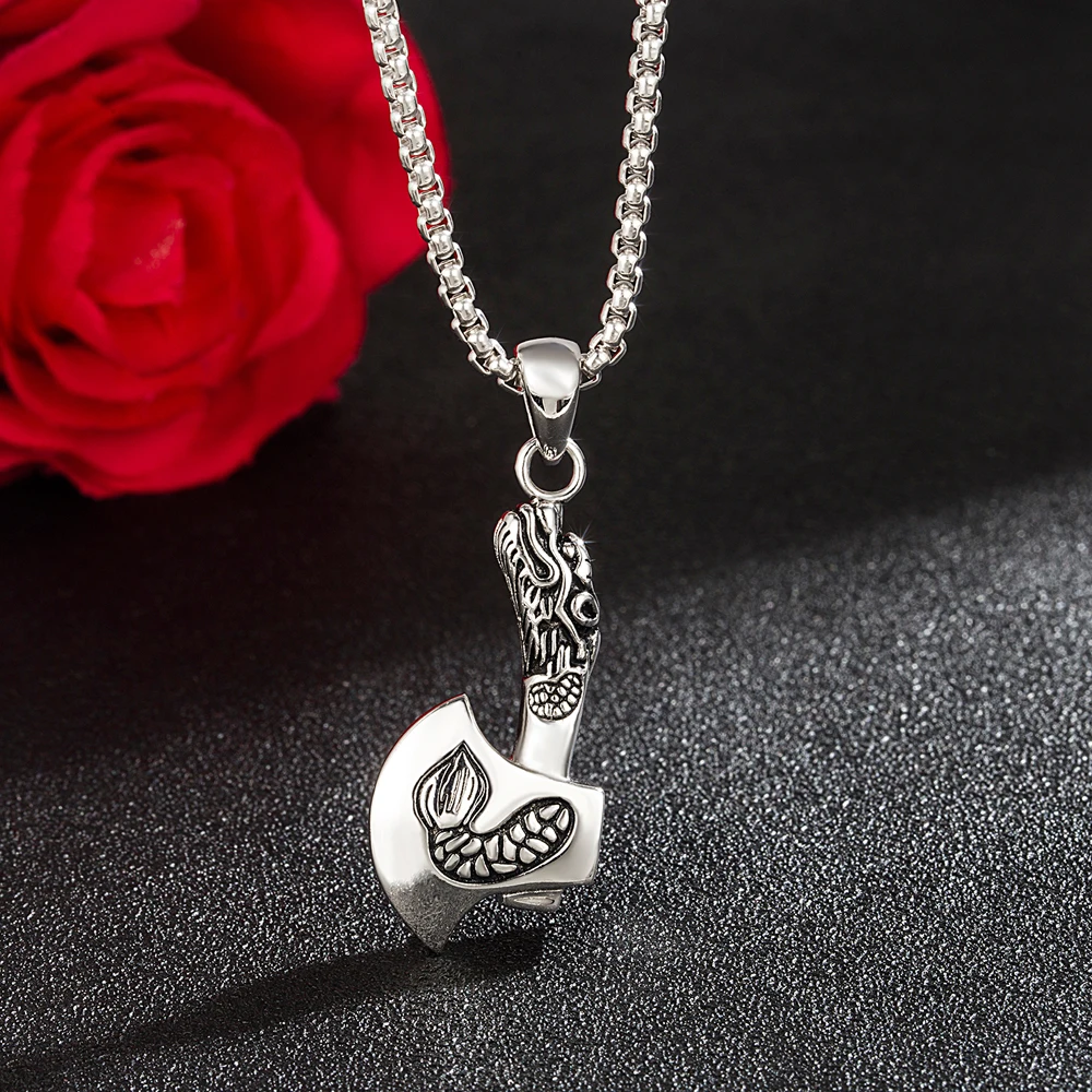 Цепочка мужская дракон-Викинг с изображением головы хвоста подвеска в виде