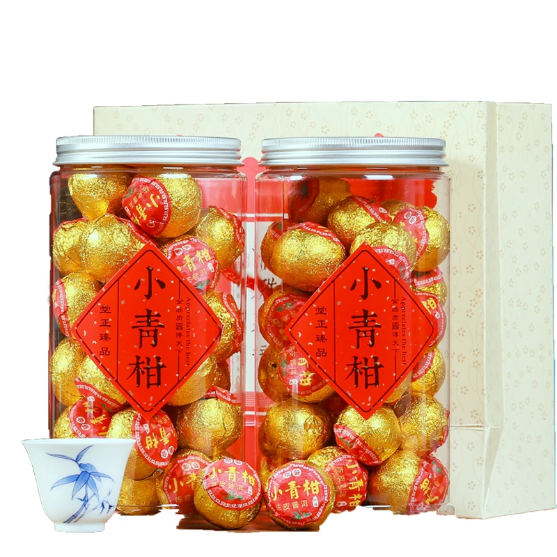 

Premium Quality Xiao Qinggan Orange Peel Ripe Pu'er Dried Tangerine Cook Pu'er Wholesale 1 box Free Shipping 250g