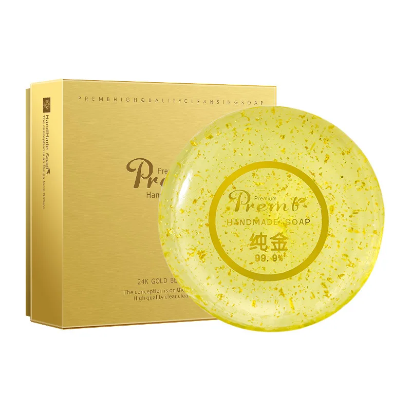 

Gold Leaf Soap Korean Skin Care 24k Gold Beauty Cleansing Soap Oil Control Makeup Remover Firming Softening Skin Whitening Soap