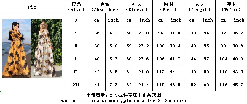 

Wepbel Floral Print Lace-up Robe Dress Large Size Muslim Abaya Women Long Sleeve High Wasit Big Siwng Islamic Dress O-neck