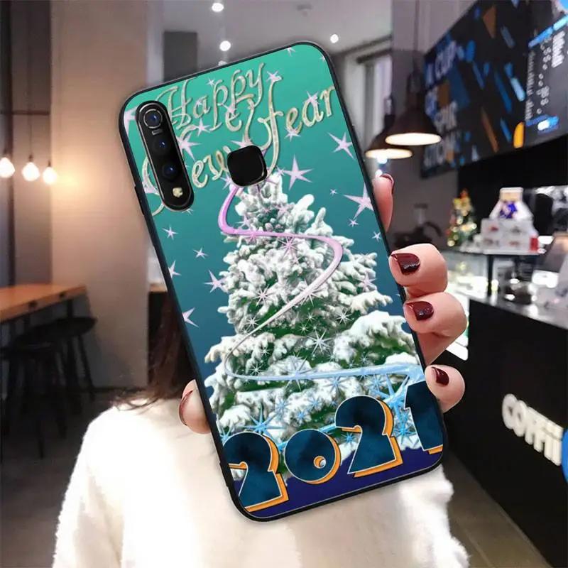 

LJHYDFCNB 2021 Happy New Year Phone Case For Vivo X9 9s 20 Plus Y97 83 75 71 69 V15 V17 V5 S