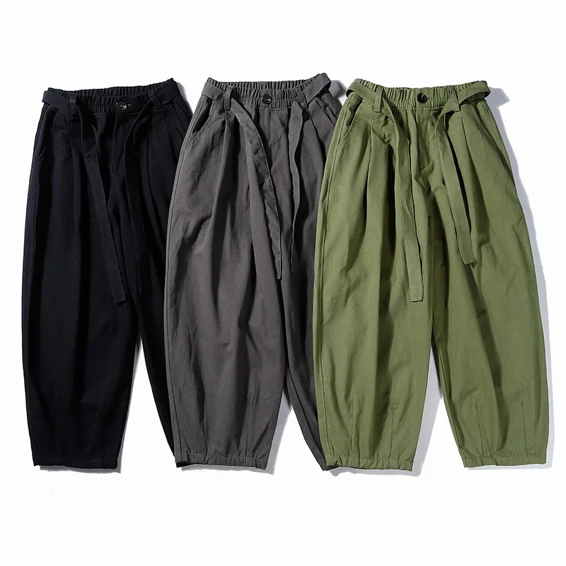 

Men's spring and autumn fashion brand corset wide loose straight leg pants