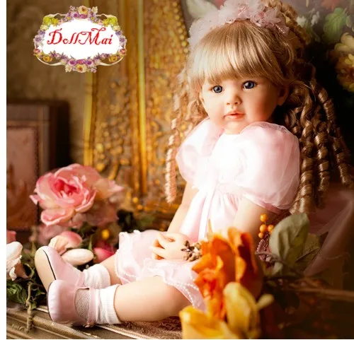 2" 60 см реалистичные мягкие силиконовые куклы Reborn Baby Smile Girl, реалистичные куклы для новорожденных, подарок для девочек, куклы Reborn, игрушки для младенцев - Цвет: Розовый