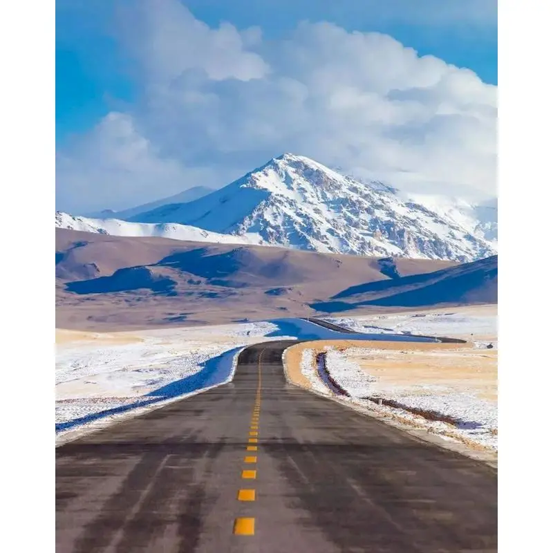 

RUOPOTY DIY Painting By Numbers Kits For Adults Mountian Road Oil Picture 60x75cm On Canvas Handpaint Digital Painting Gift