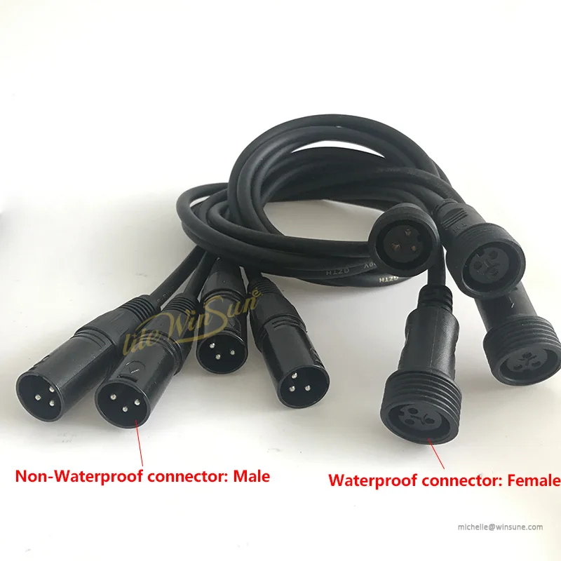 Litewinsune 8 шт. DMX сигнальный кабель 3PIN 1 м для водонепроницаемый светодиодный адаптер