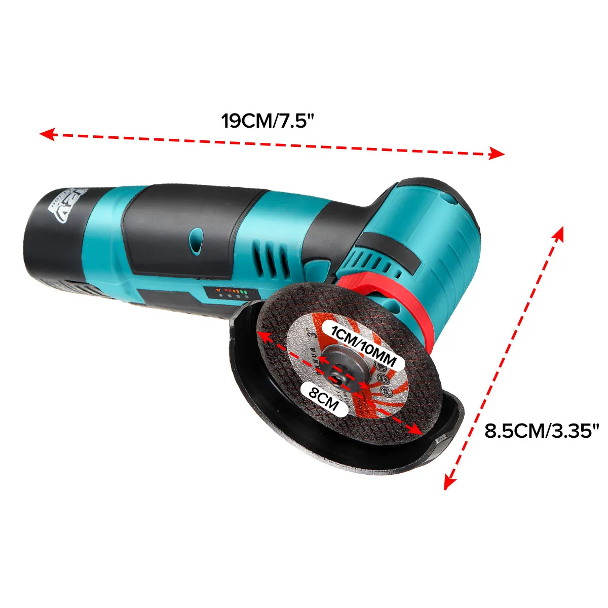 

500W Cordless Angle Grinder Brushless Angle Grinder Polishing Machine with Two Batteries Mini Diamond Cutting Power Tools 12V
