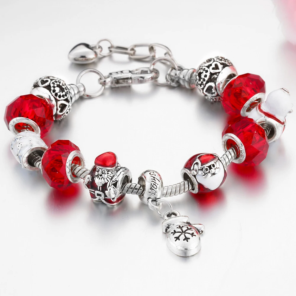 Рождественская елка санта ручной работы сплав бусинки с большими отверстиями DIY