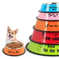 pet bowl dogs bowl non slip stainless steel multicolor dog feeding bowl water bowl puppy cat bowl feeder