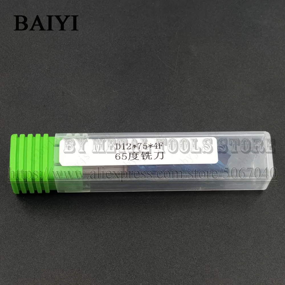 

HRC65 4 Flute Colorful Coating End Mill Tungsten Carbide Steel CNC End mill D12mm L75mm tools Milling Cutter lathe angle Metal