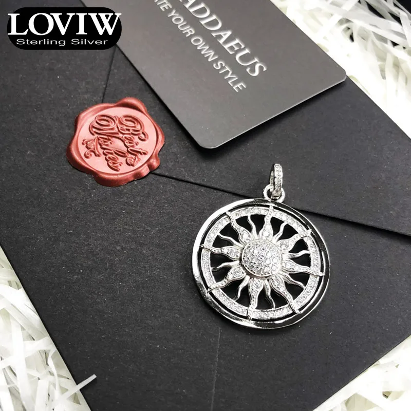 Подвеска амулет солнце Белый CZ со стразами модные 925 стерлингового серебра