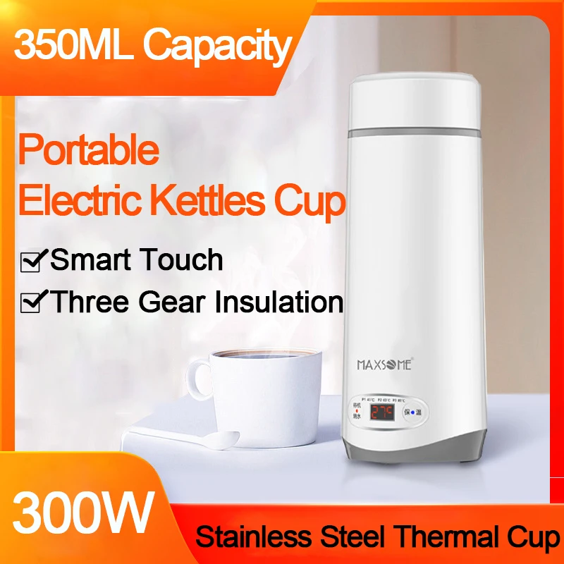 

Портативные электрические чайники с контролем температуры, чашка 350 мл, умная Термокружка с тремя скоростями для подогрева чая, кофе, путеше...
