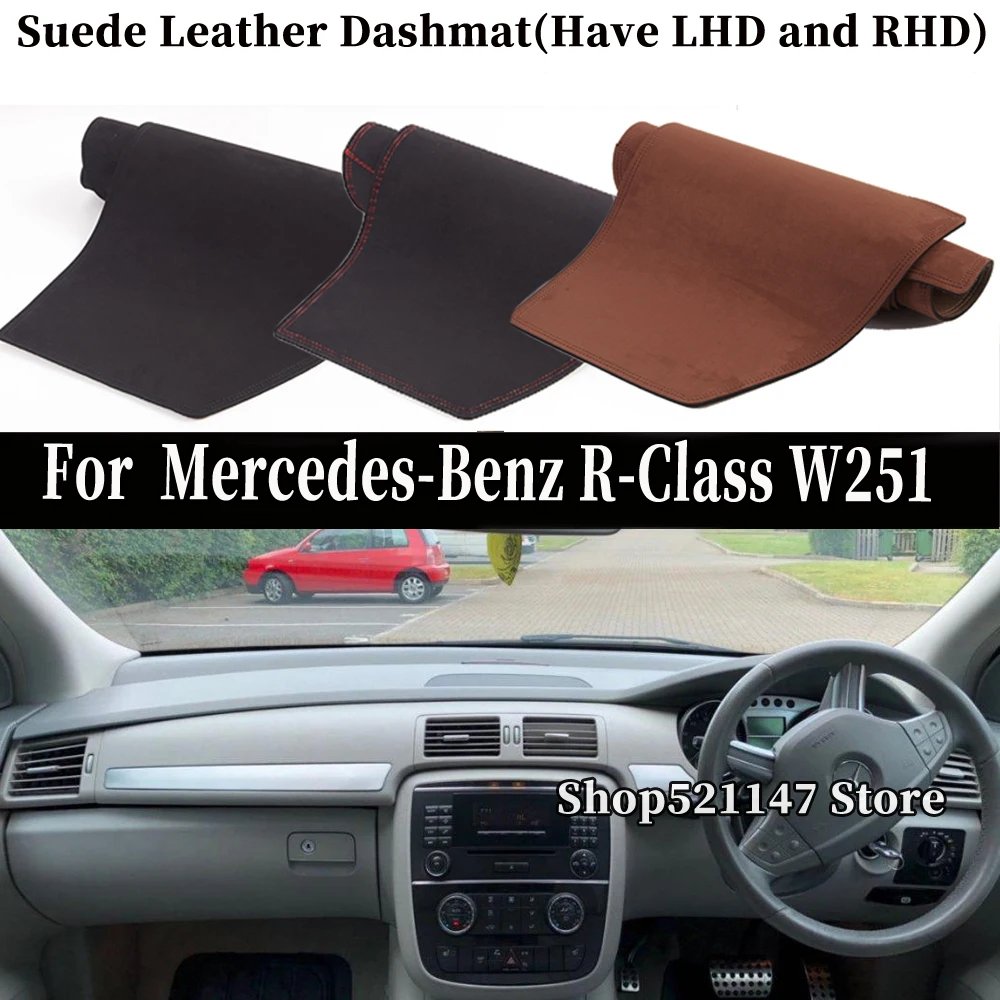 

Accessories Car-Styling Suede Leather Dashmat Dashboard Covers Dash Mat For Mercedes-Benz R-Class R350 R320 400 300 280 W251