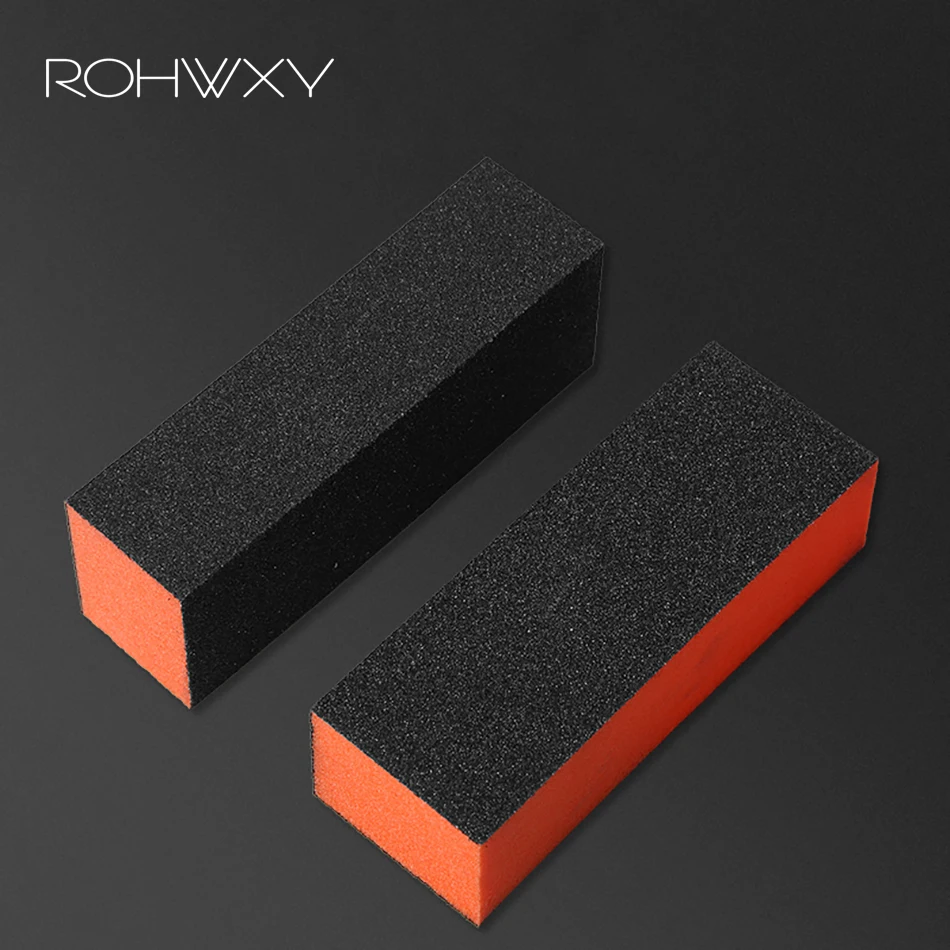 Черный полировщик для ногтей ROHWXY пилка с УФ гелем полировальный блок маникюра