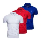 Рубашка-поло AIOPESON Мужская классическая, брендовая тенниска с отложным воротником, повседневная майка-поло в повседневном и деловом стиле, однотонная, 3 шт.