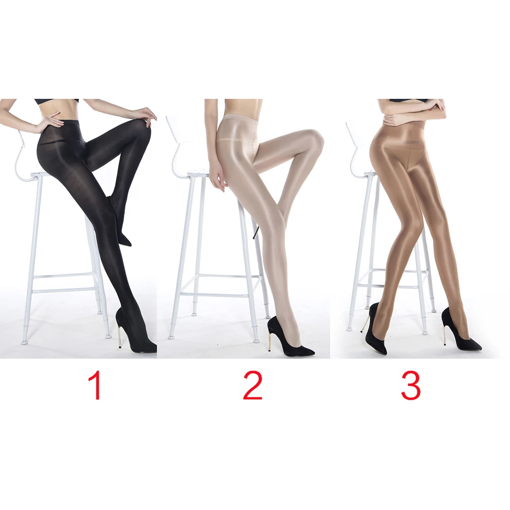 Пикантные эластичные Нескользящие длинные блестящие вечерние женские колготки
