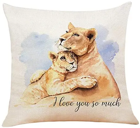 

Вдохновляющие цитаты для матери и ребенка, наволочка для обнимания льва, наволочка для подушки для влюбленных Львов