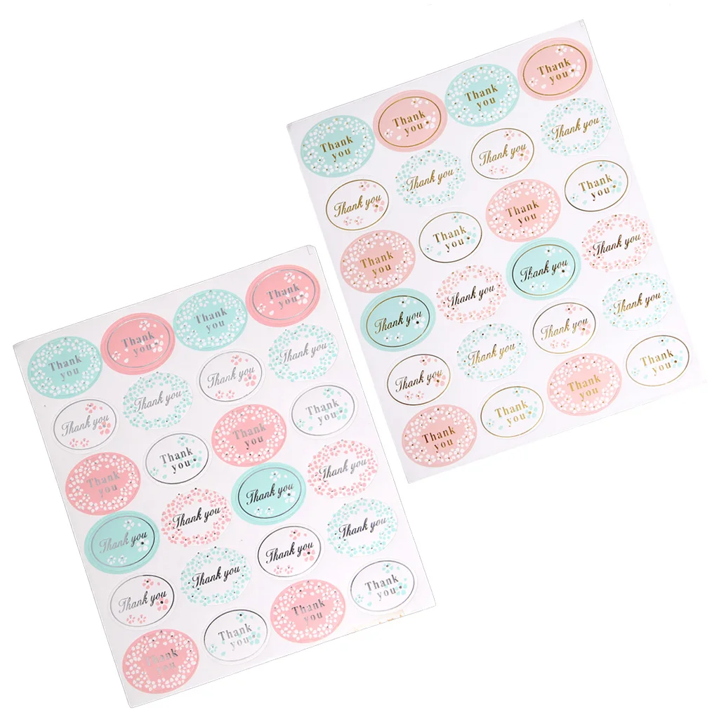 

100% Brand New and High Quality 120pcs Round Golden "Thank you" Series Color Seal Sticker For Baking DIY Package