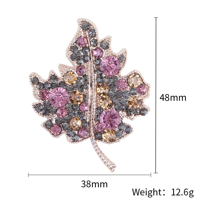 Корейская красивая модная дикая Брошь Стразы с кленовым кристаллом Лидер продаж