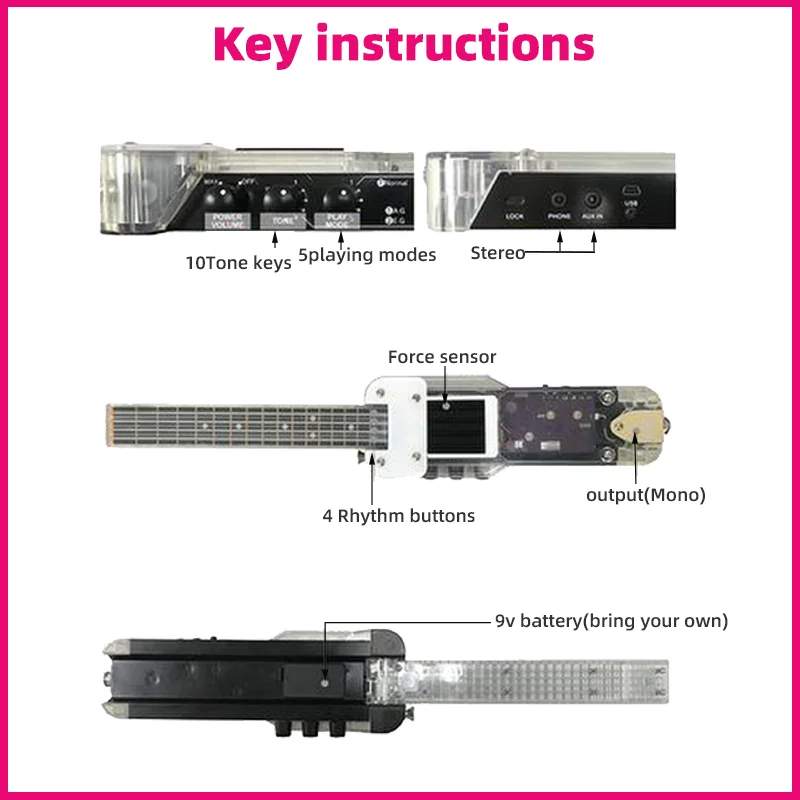 Умное укулеле Электронный музыкальный инструмент складной подарок для детей