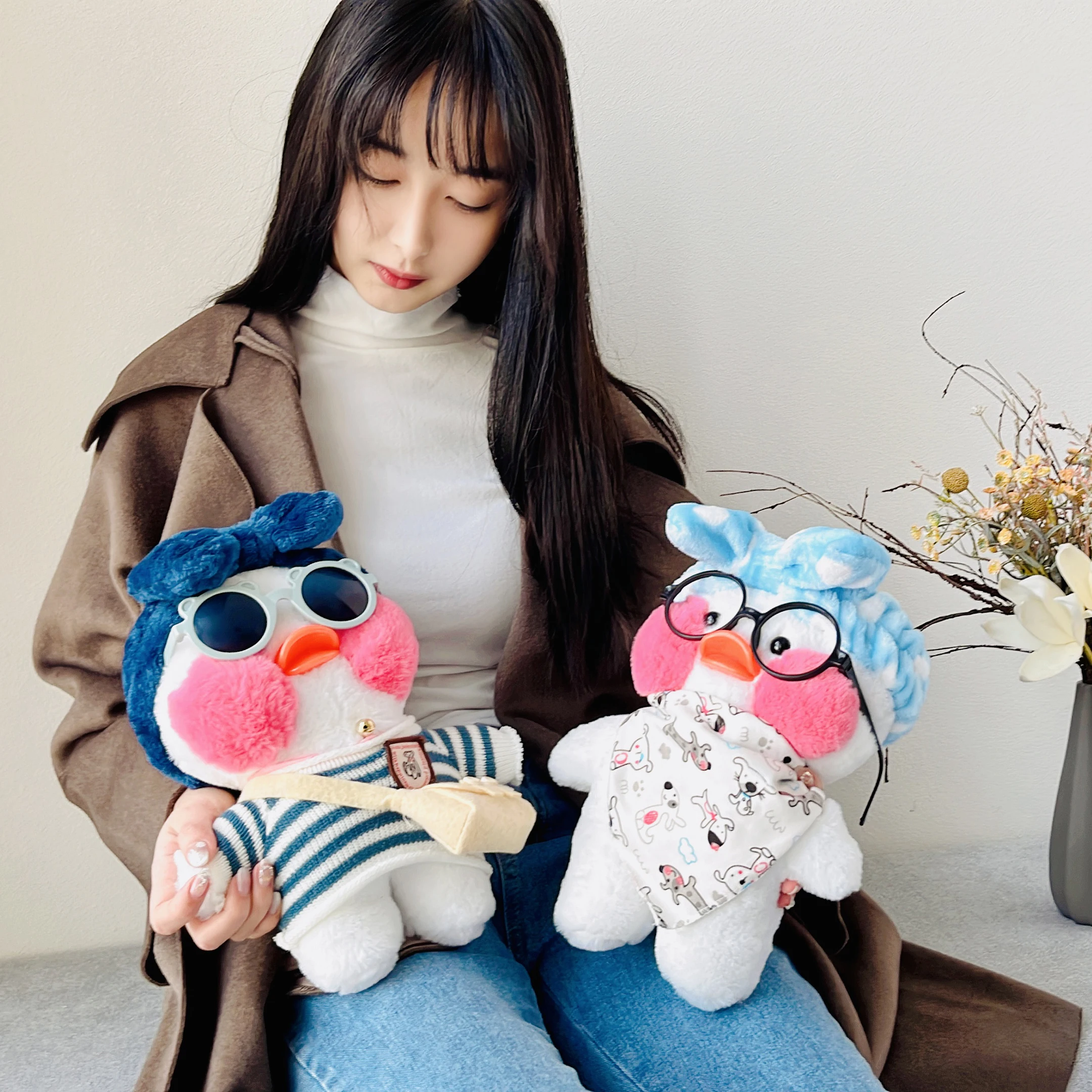 30 см милые плюшевые игрушки LaLafanfan с изображением Кофейни утка мягкие утки