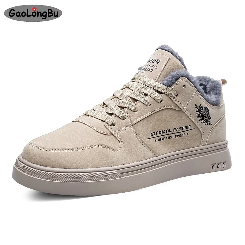 

Winter Boots Men Velvet Short Boot Men's Shoes Chunky Tooling Boots All-match Man Winter Cotton Shoe Trend Male Footwear