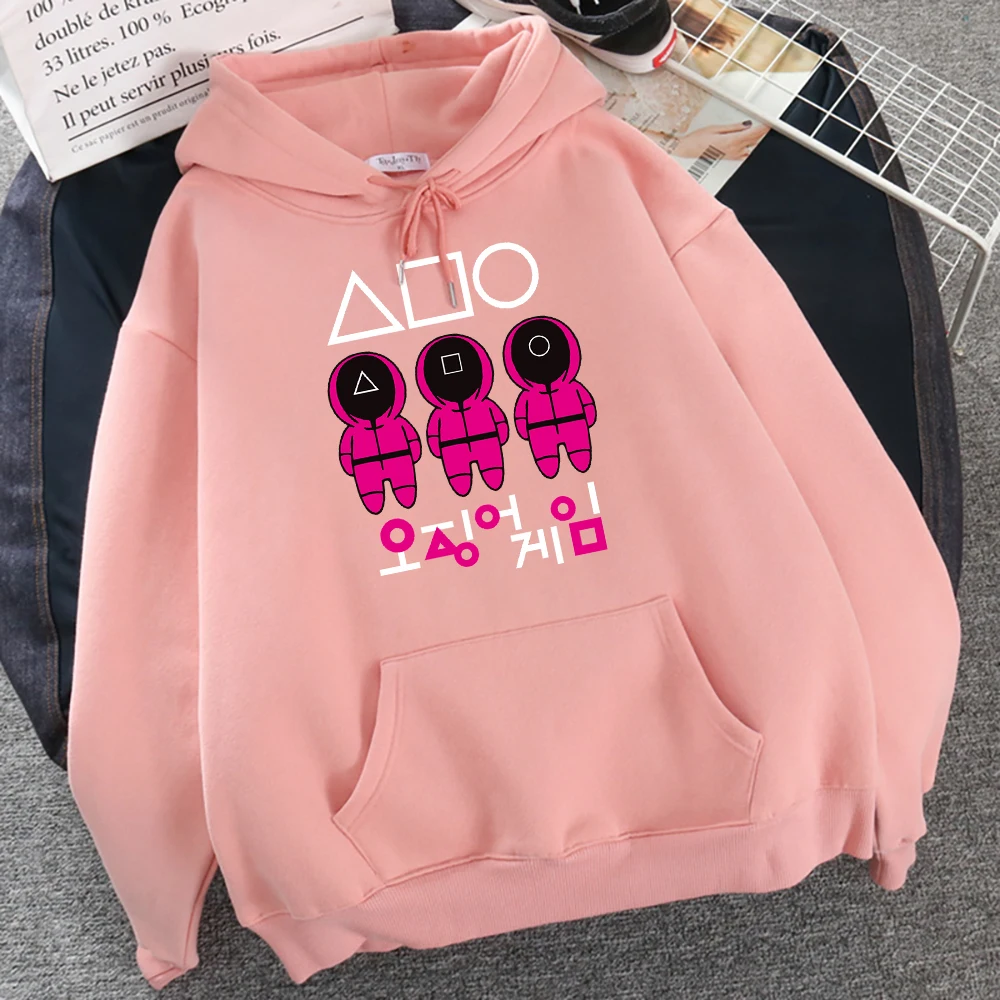 

Squid Game Circle triangle square Hooded Female Fashion Soft Hoodie Autumn Oversize Sweatshirts Loose Casual Warm Streetwear