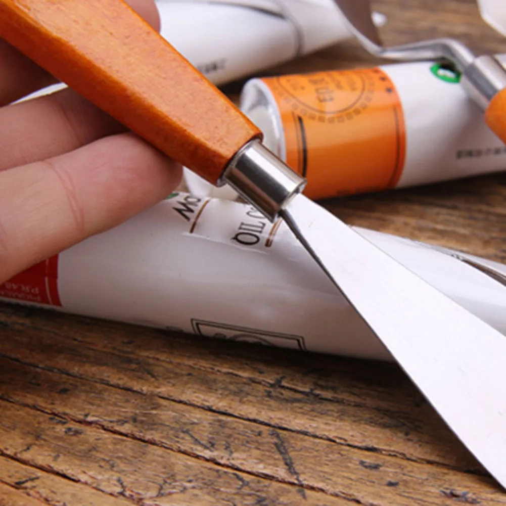 

3pcs Painting Scraper Set Art Tools Reusable Teaching Activity For Artist Palette Sculpt Stainless Steel Mixed Shovel Spatula