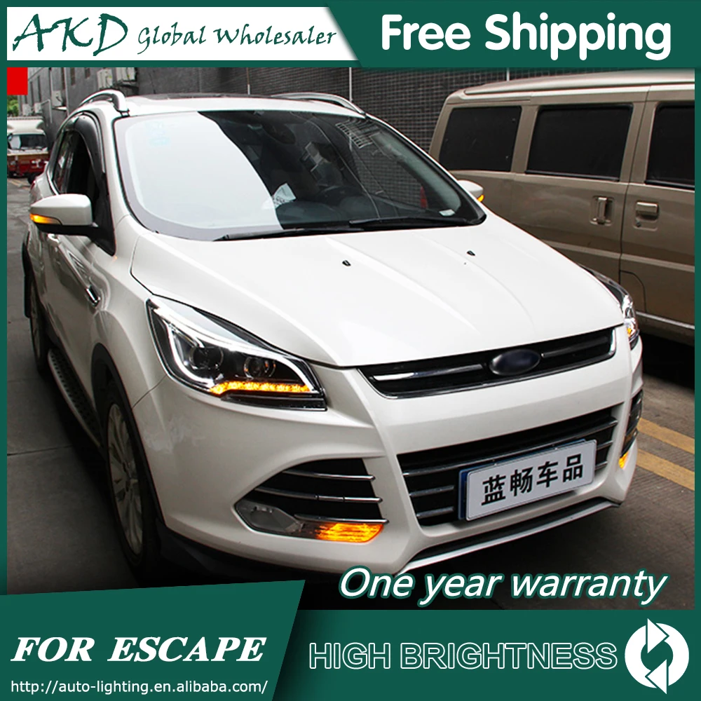Headlights For Car Ford Escape Kuga 2014-2016 DRL Day Running Light Head Lamp LED Bi Xenon Bulb Fog Lights Tuning Accessory | Автомобили и
