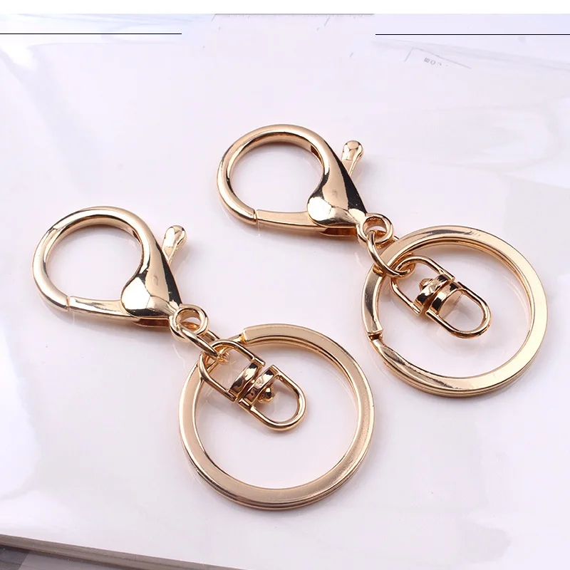 

4 Styles Silver Plated Metal Blank Keyring Keychain Split Ring Keyfob Key Holder Rings 30MM Women Men DIY Key Chains Accessories