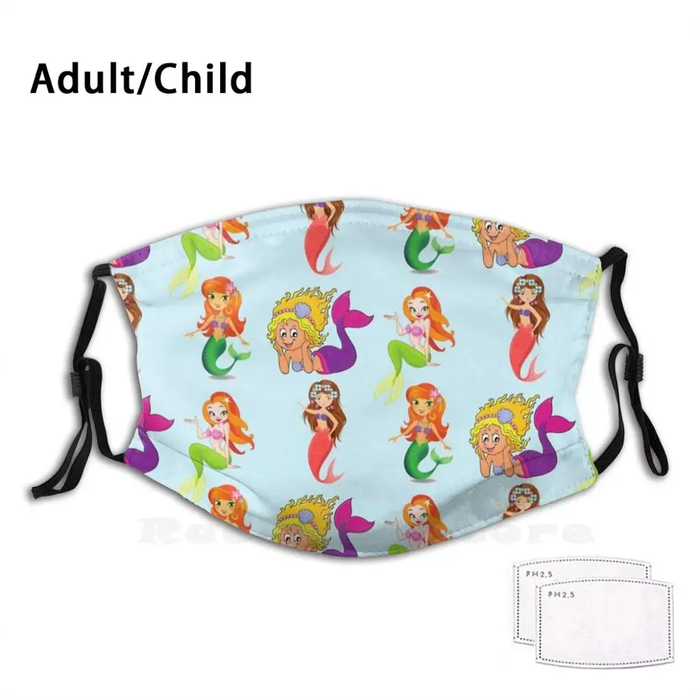 

Mermaid Vibes! Print Washable Filter Anti Dust Mouth Mask Mermaid Vibes Mermaid Vibe