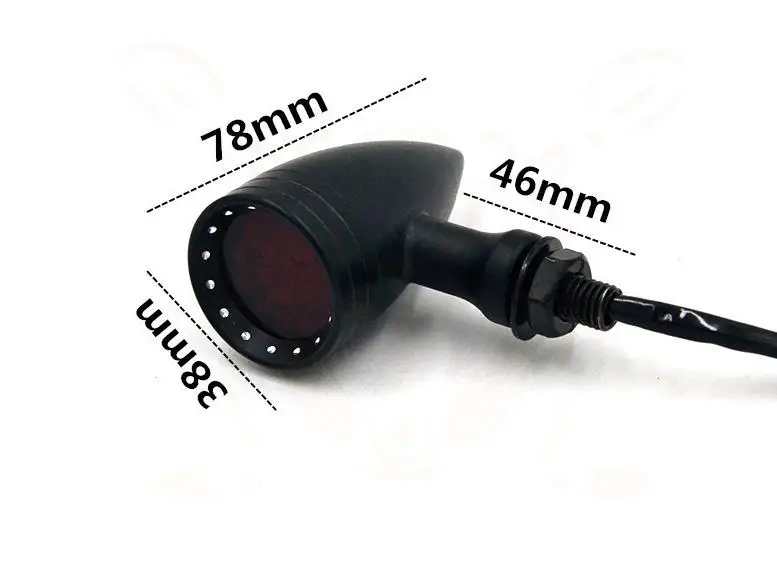 Черный/хром Мотоцикл 12В Янтарный сетчатый объектив светодиодный стоп-сигнал