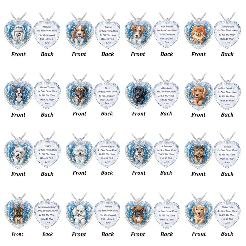 

2023 Crystal Series Heart-Shaped Crystal Cute Dog Necklace Pendan tcollar Woman Necklace joyero gold Jeweler gothic accessories