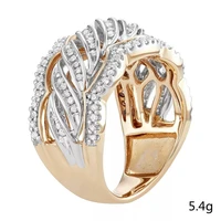 milangirl luxury ladies hollow wave branches ring for women gold color inlaid zircon crystal wedding engagement jewelry