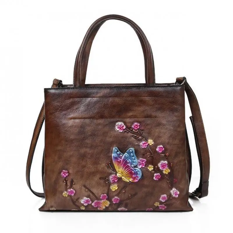 

YourSeason Vintage Large Capacity Luxury Handbags Female 2021 Genuine Leather Ladies Floral Casual Tote Shoulder Crossbody Bags