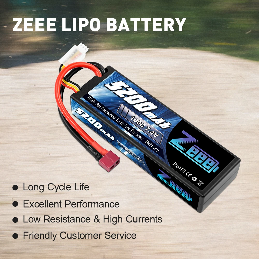 2 шт zeee 74 в 100c 5200 мач 2s lipo батарея с deans t кон
