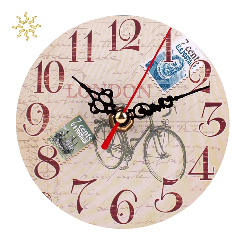 Винтаж деревянные круглые квадратные настенные часы большой Шебби шик