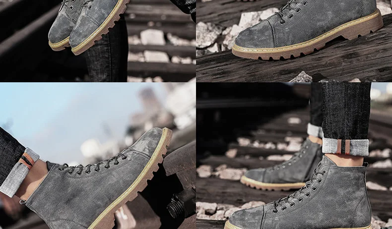 Мужские кожаные ботинки Dr Martins Martens; Зимние ботильоны; Безопасная рабочая обувь; botas hombre Zapatos De Seguridad Safty; обувь размера плюс 48