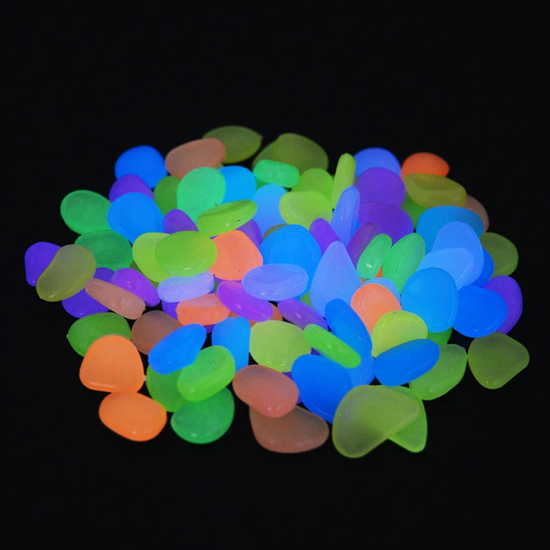 

Hot 100pcs Glow in The Dark Garden Pebbles Glow Stones Rocks for Walkways Garden Path Patio Lawn Garden Decor Luminous P