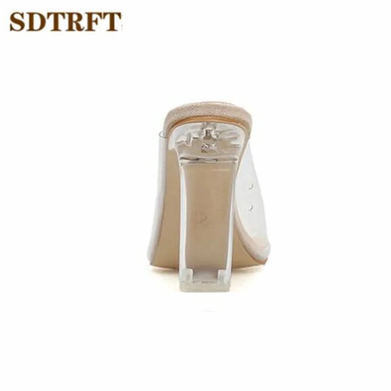 Туфли SDTRFT женские прозрачные высокий каблук 11 см пикантные босоножки