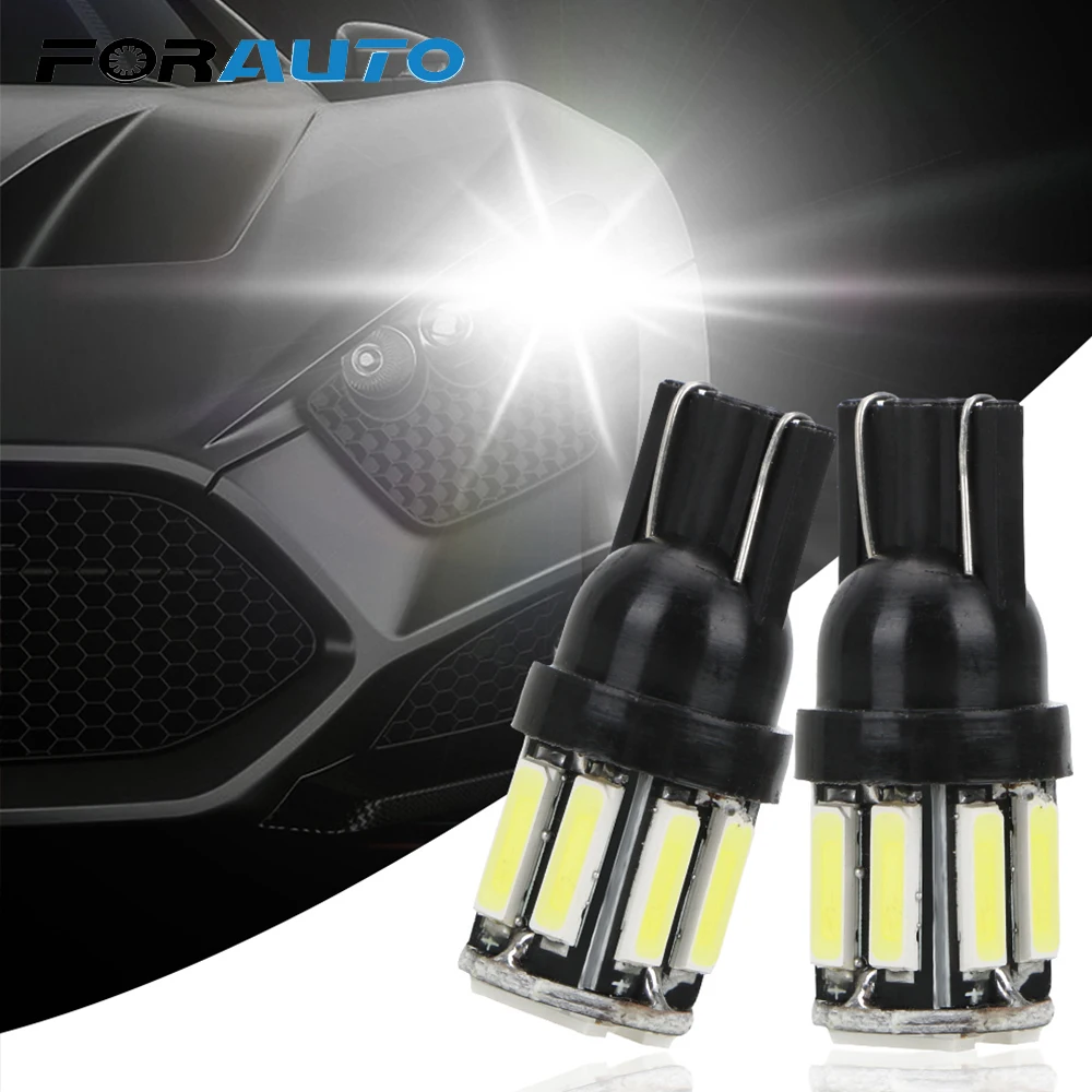 

FORAUTO 1 пара T10 W5W 7020 10SMD автомобиль инструмент Панель настольная лампа светильник сигнальные лампы Белый лампы для Габаритные огни светильник...
