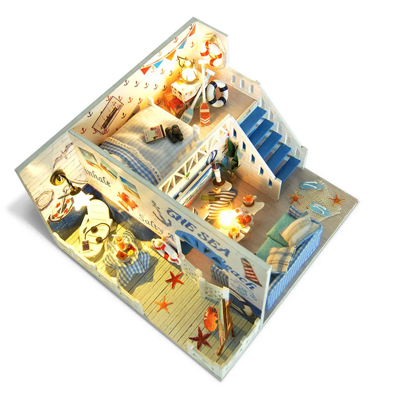 Миниатюрный Кукольный домик сделай сам игрушки для кукол летняя серия океана в