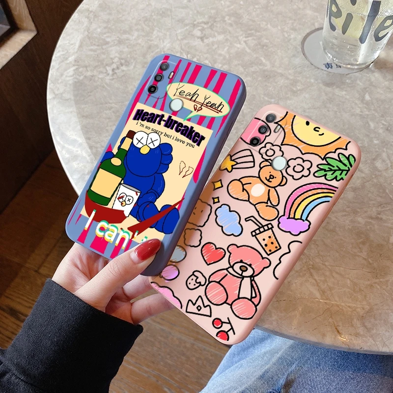 

For OPPO A33 2020 A53S 5G A53 5G A72 5G a8 A31 2020 A54 4G Case with Tide card patterncard back Anti falling silica gel casing