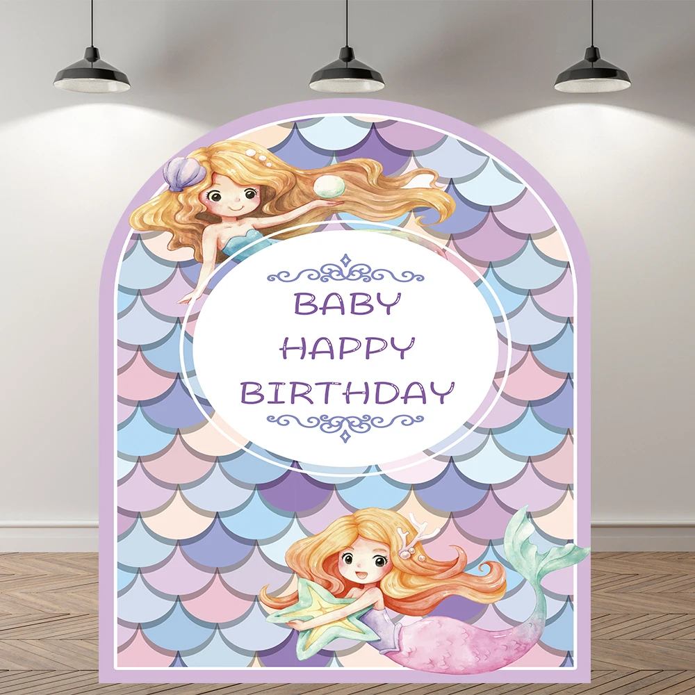 Фон для фотосъемки Neoback под морем с изображением чешуи и рыб в стиле принцессы