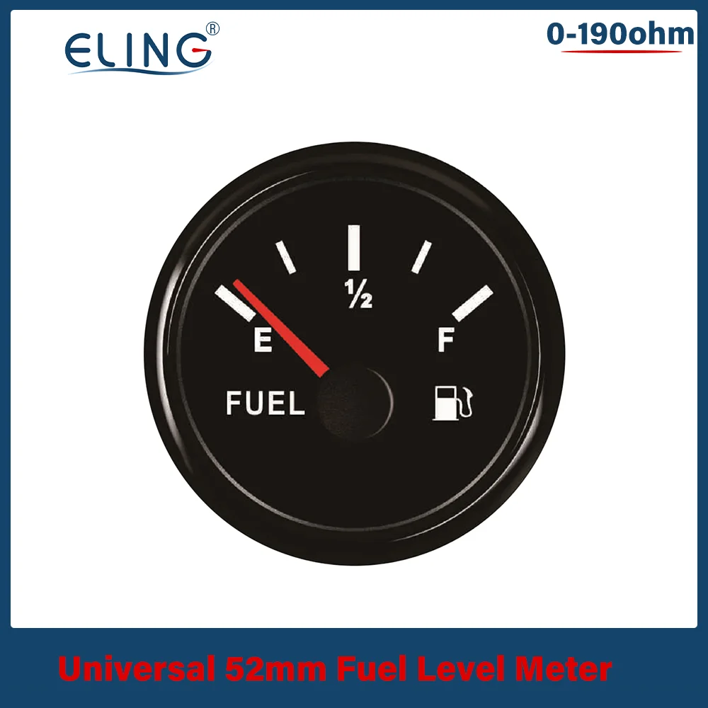 

ELING 52mm Fuel Oil Tank Level Gauge Meter 0-190ohm 240-33ohm 12V 24V with Red Backlight Level Sensor