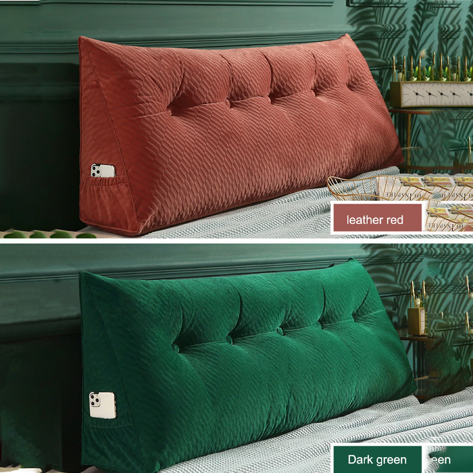 Рекламная треугольная прикроватная Подушка украшение для двойной спинки