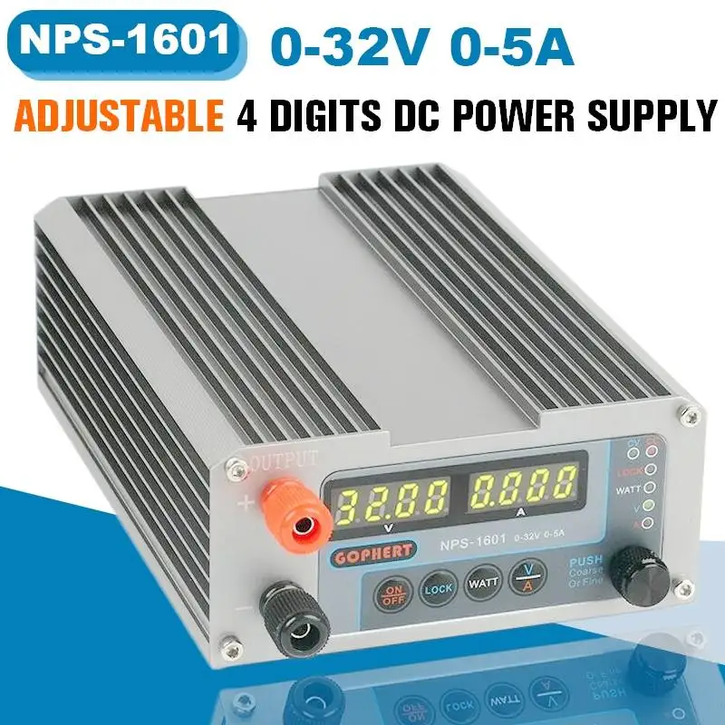 

NEW NPS-1601 CPS-3205 3205II Mini Adjustable Digital Switch DC Power Supply With WATT Lock Function 0.001A 0.01V 32V 30V 5A