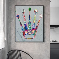 graffiti art abstract king of street crown canvas posters and prints street art portrait paintings wall pictures home cuadros