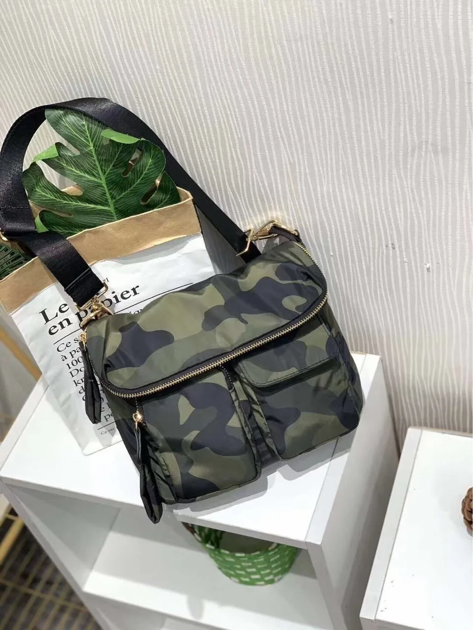 

Новая трендовая нейлоновая тканевая сумка через плечо в стиле преппи камуфляжная Повседневная сумка-мессенджер с несколькими карманами пр...